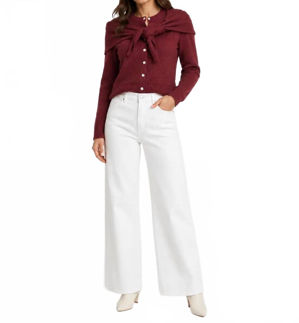 NEW RD STYLE detachable shoulder scarf cardigan in maroon
